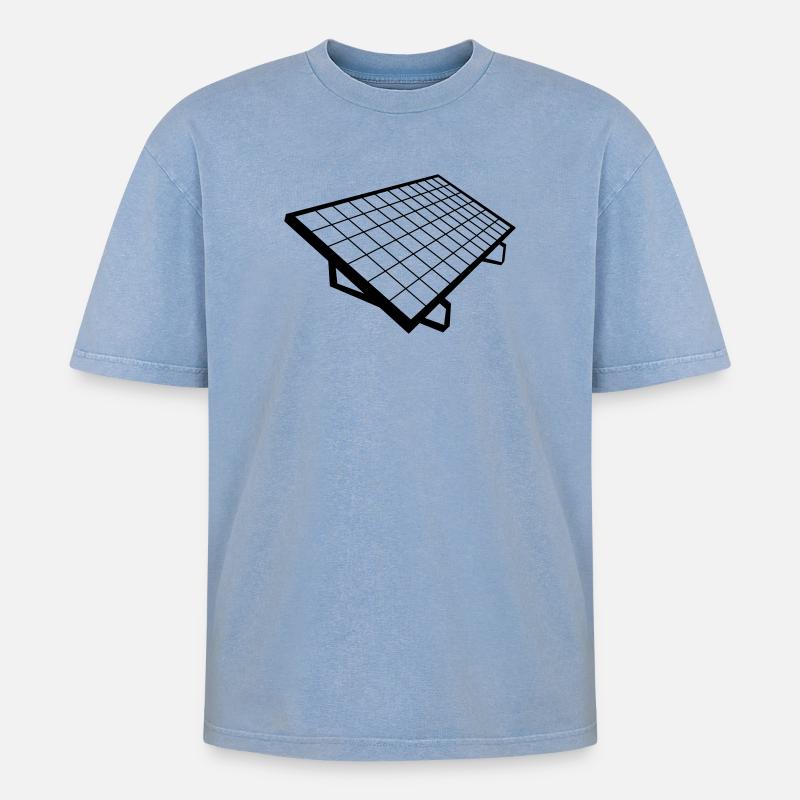 solar panel Solar Anlage - Oversized Unisex Premium Acid-Washed T-Shirt - Blau Acid Wash