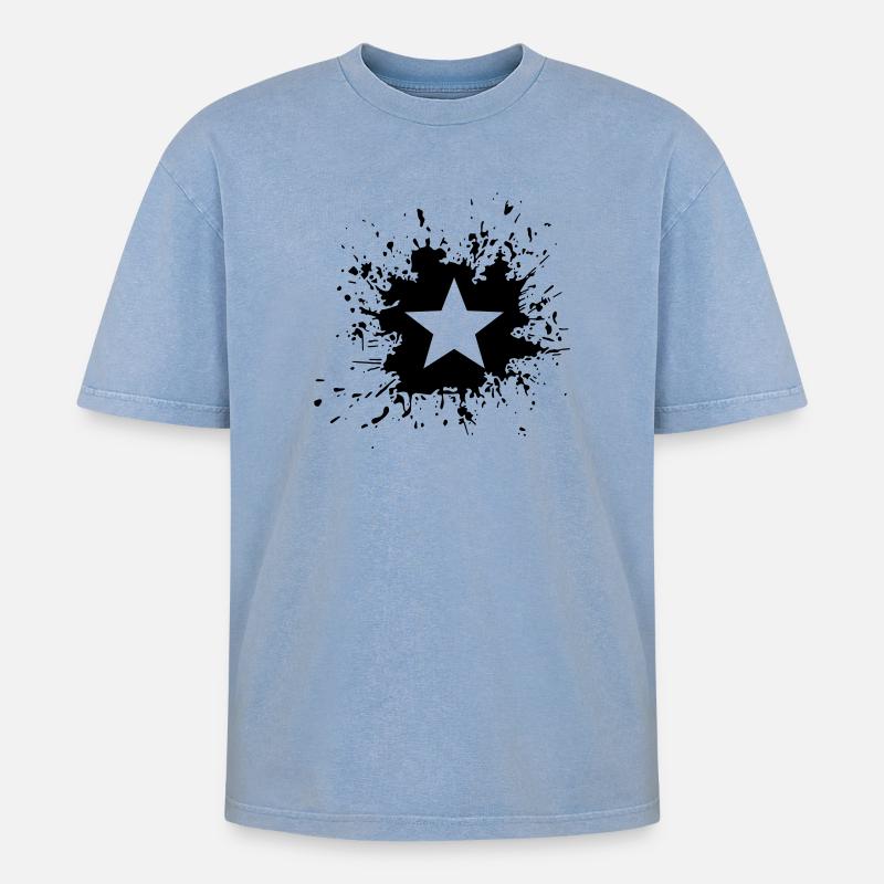 Unknown design - Upload image - Oversized Unisex Premium Acid-Washed T-Shirt - acid washed blue