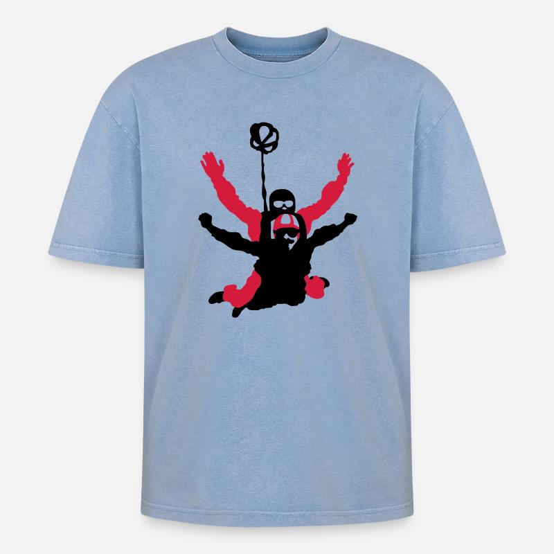 tandem - Oversized Unisex Premium Acid-Washed T-Shirt - acid washed blue