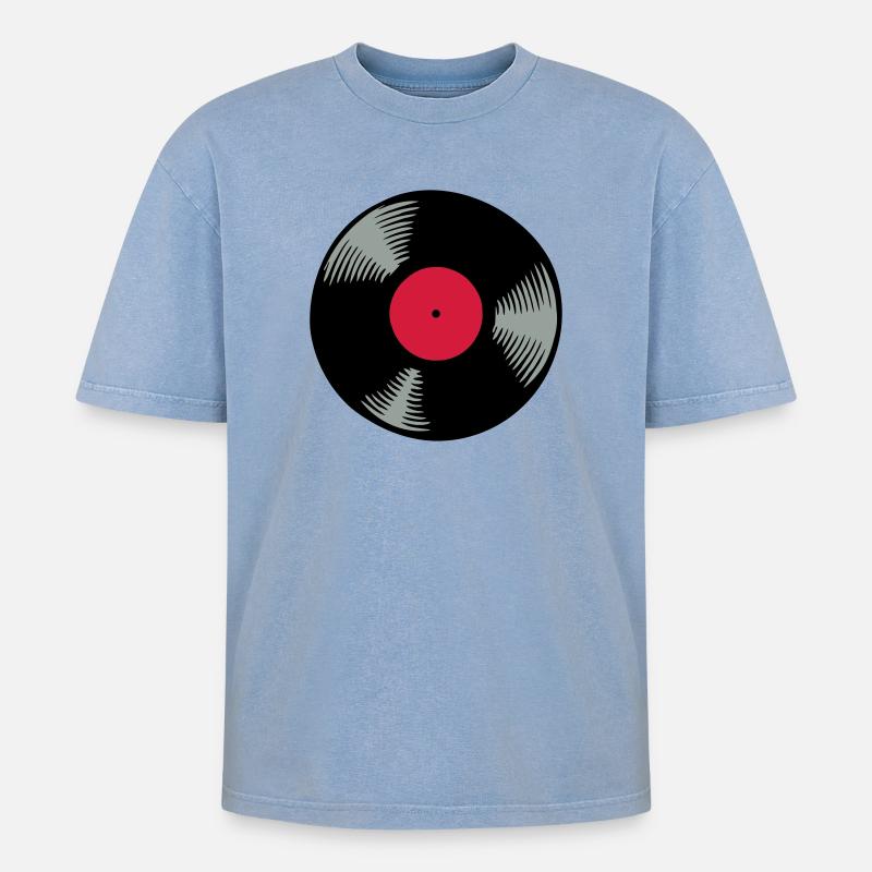 Vinyle - T-shirt Premium unisexe oversize acid-washed - bleu délavé acide