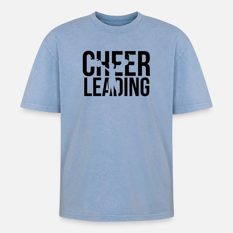 cheerleading - Oversized Unisex Premium Acid-Washed T-Shirt - Blau Acid Wash