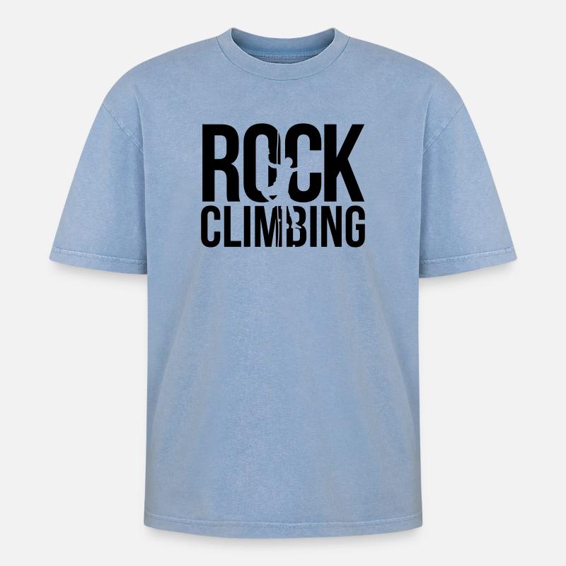 de l'escalade alpinisme - T-shirt Premium unisexe oversize acid-washed - bleu délavé acide
