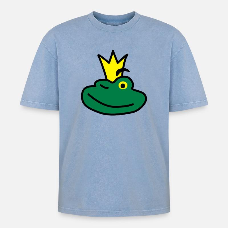 Der Prinz - Oversized Unisex Premium Acid-Washed T-Shirt - Blau Acid Wash