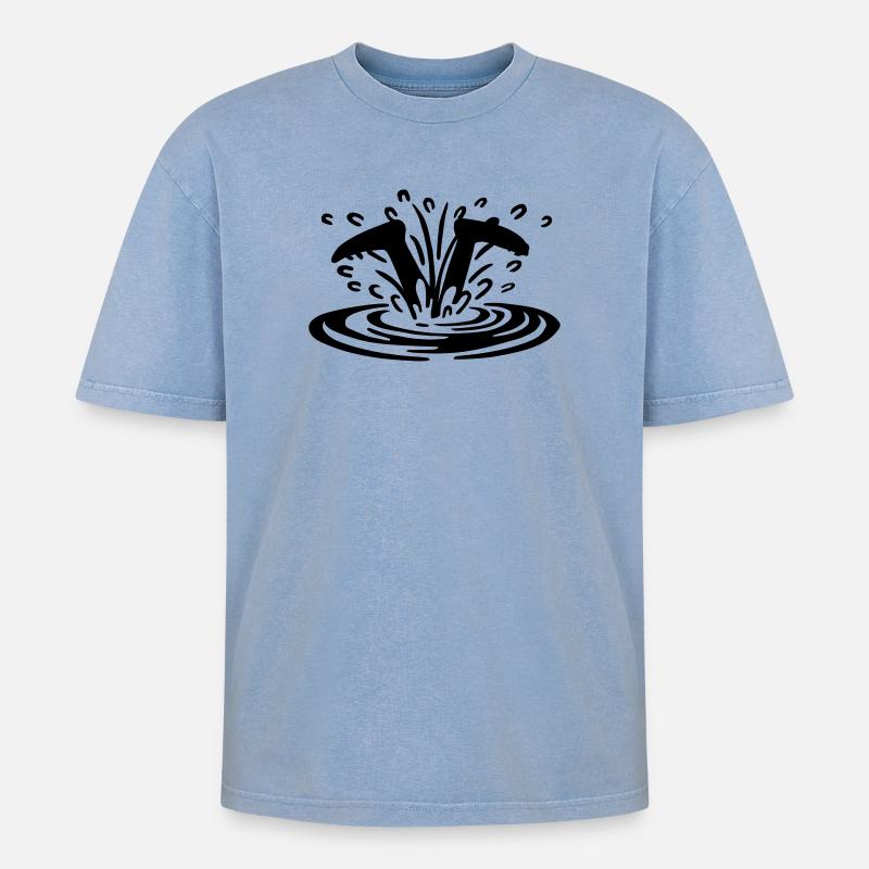 Plongeur - T-shirt Premium unisexe oversize acid-washed - bleu délavé acide
