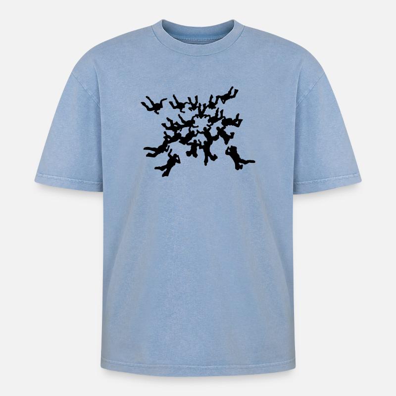 Skydiving - T-shirt Premium unisexe oversize acid-washed - bleu délavé acide