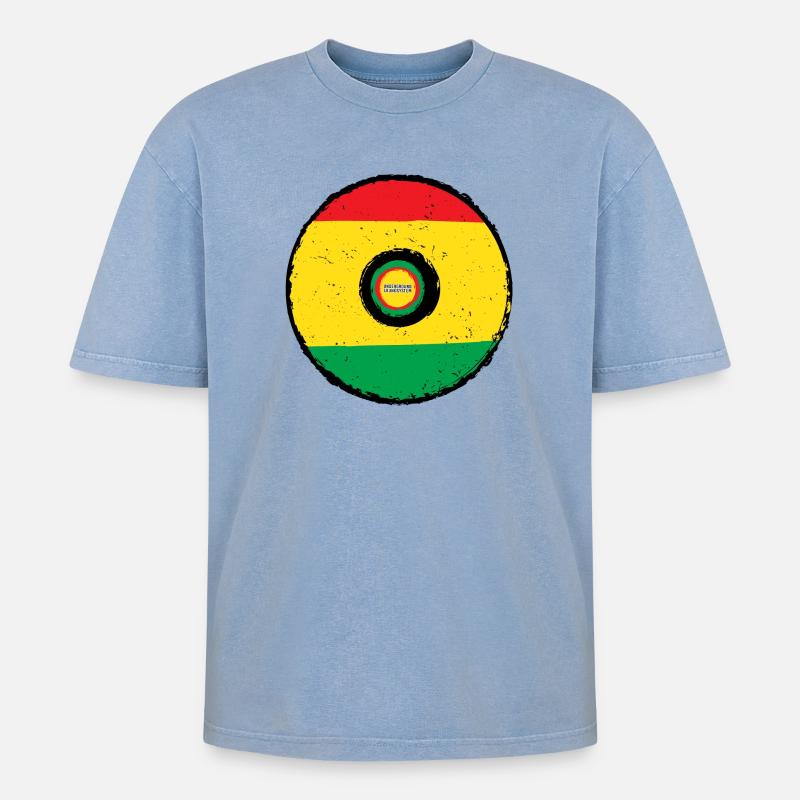 Underground Soundsystem Disc - Oversized Unisex Premium Acid-Washed T-Shirt - Blau Acid Wash