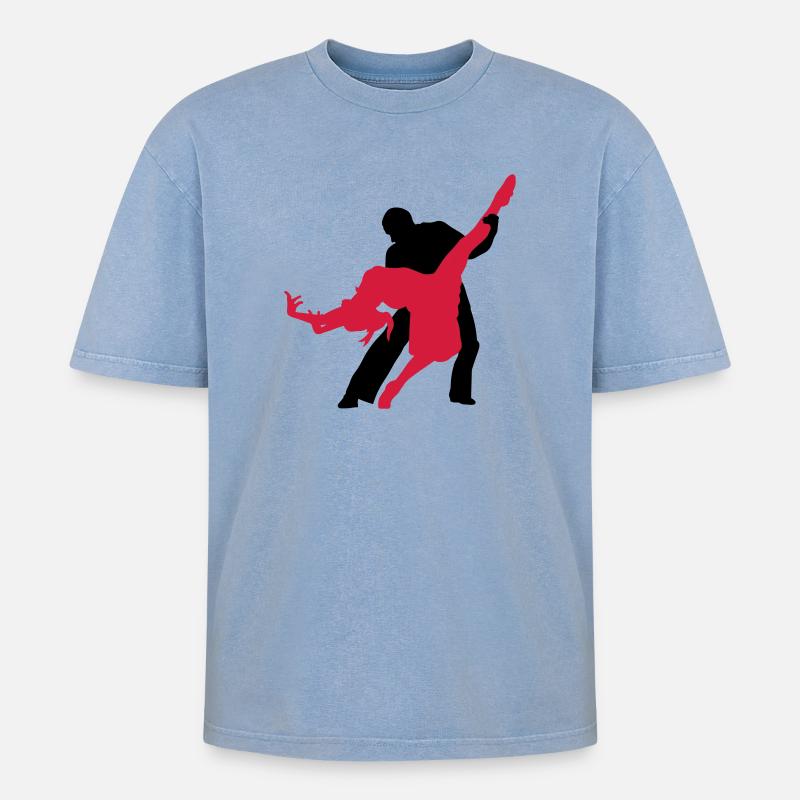 ballroom dancing - Oversized Unisex Premium Acid-Washed T-Shirt - acid washed blue