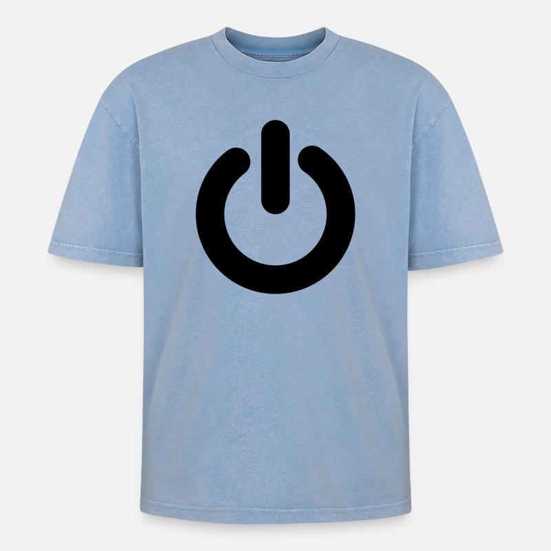 spiele - Oversized Unisex Premium Acid-Washed T-Shirt - Blau Acid Wash