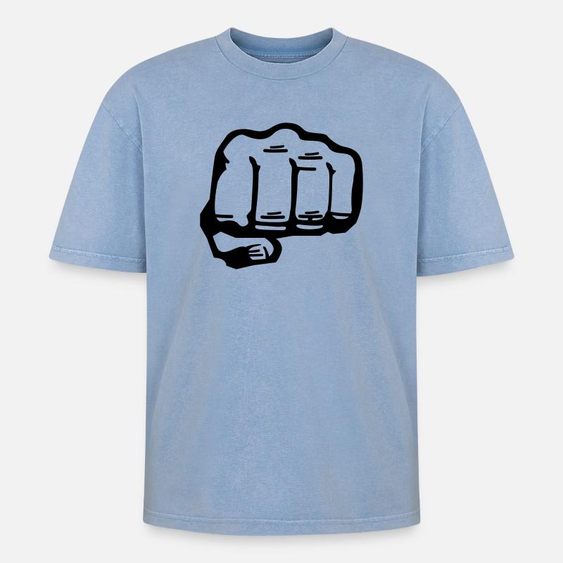 poing - T-shirt Premium unisexe oversize acid-washed - bleu délavé acide