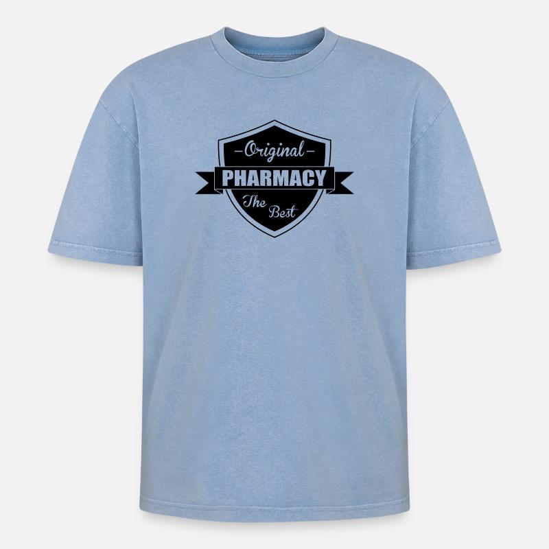 Pharmacy - T-shirt Premium unisexe oversize acid-washed - bleu délavé acide