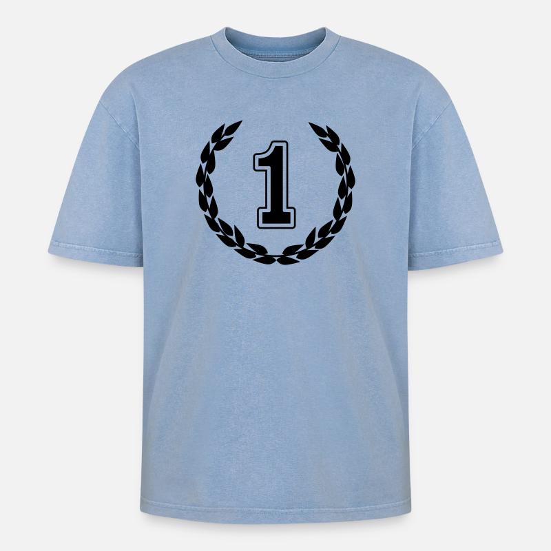 Preis - Oversized Unisex Premium Acid-Washed T-Shirt - Blau Acid Wash