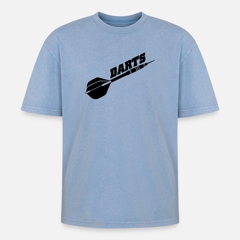 darts - Oversized Unisex Premium Acid-Washed T-Shirt - Blau Acid Wash