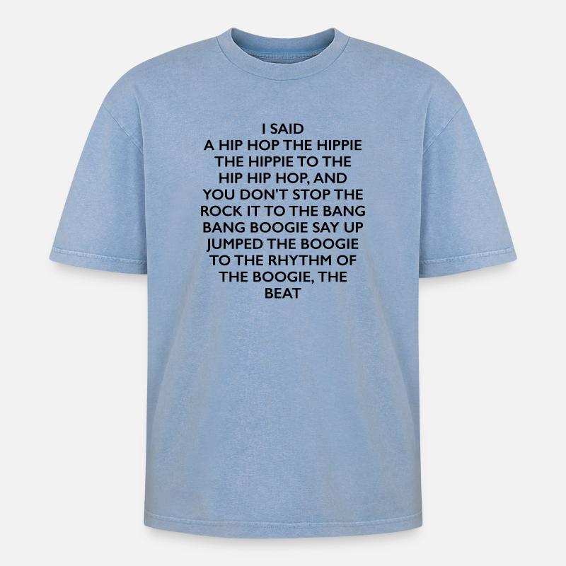 Rappers Delight - Oversized Unisex Premium Acid-Washed T-Shirt - Blau Acid Wash