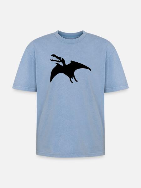 dino - T-shirt Premium unisexe oversize acid-washed - bleu délavé acide