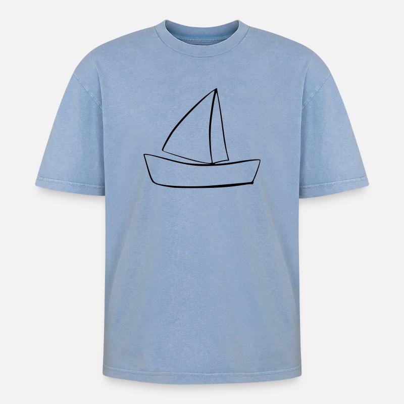 Boot - Oversized Unisex Premium Acid-Washed T-Shirt - Blau Acid Wash