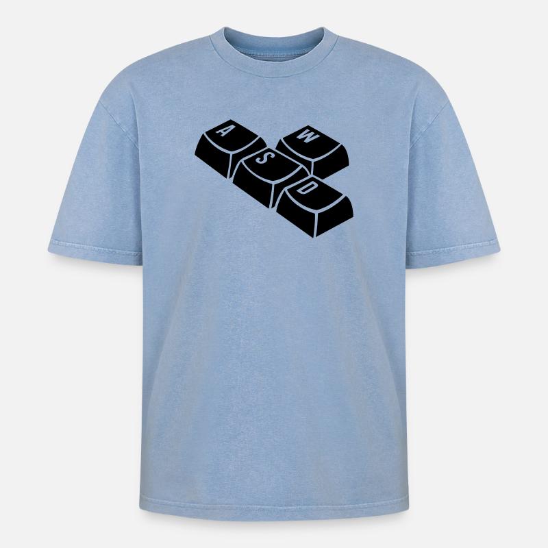 clavier - T-shirt Premium unisexe oversize acid-washed - bleu délavé acide