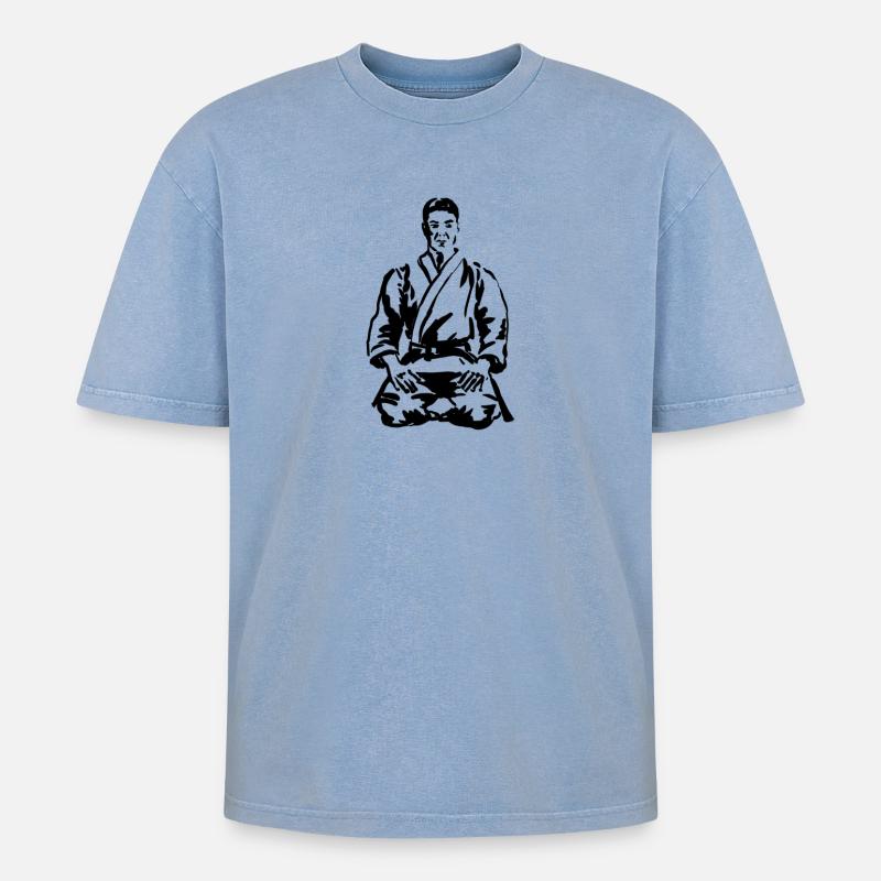 karate - T-shirt Premium unisexe oversize acid-washed - bleu délavé acide