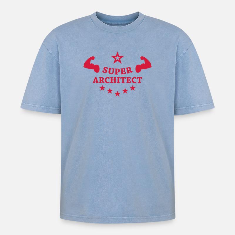 Architect / Architecture / Architekt / Architecte - Oversized Unisex Premium Acid-Washed T-Shirt - acid washed blue