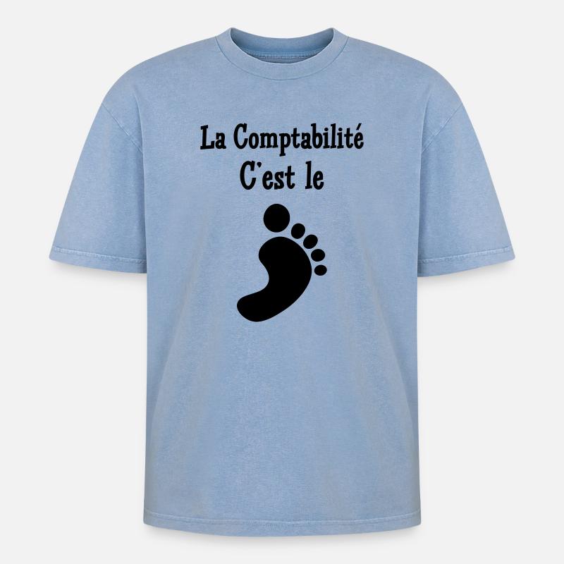 Accountant / Accounting / Comptable / Comptabilité - Oversized Unisex Premium Acid-Washed T-Shirt - acid washed blue