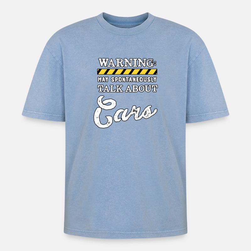 Auto - Oversized Unisex Premium Acid-Washed T-Shirt - Blau Acid Wash