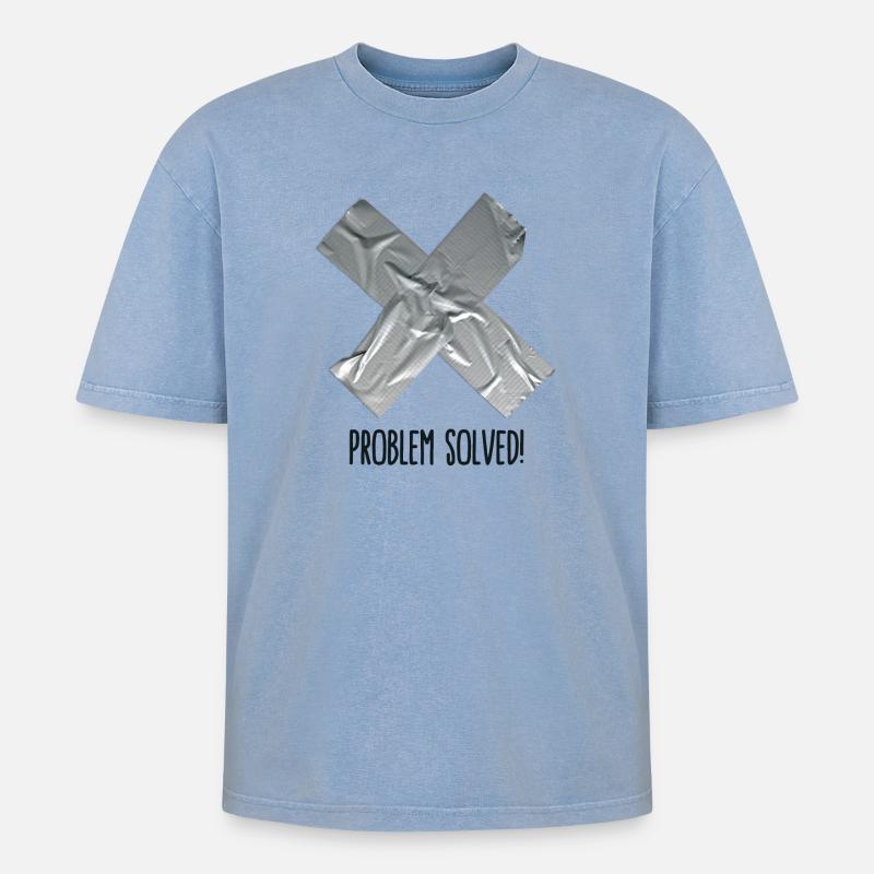 Problem Solved Duct tape - T-shirt Premium unisexe oversize acid-washed - bleu délavé acide