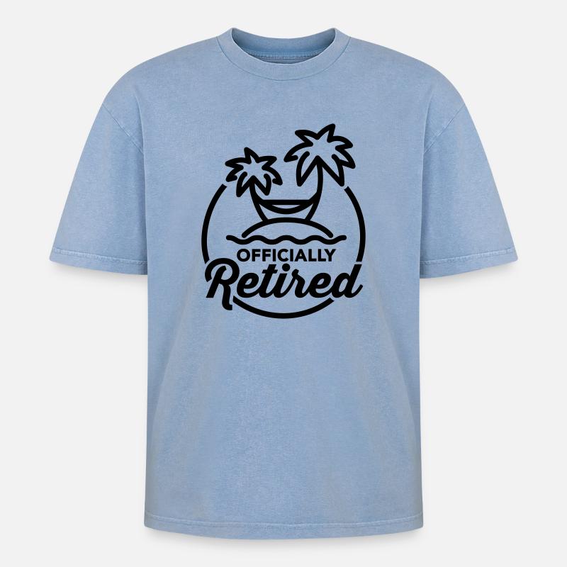 Officially retired - T-shirt Premium unisexe oversize acid-washed - bleu délavé acide