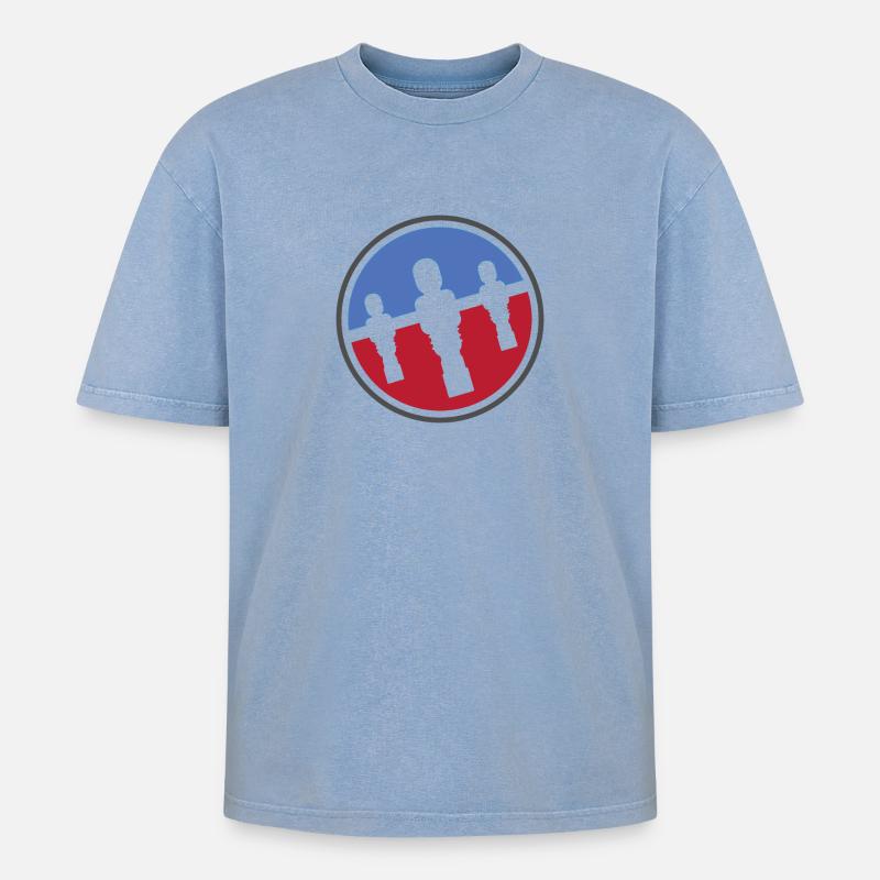 Kicker Logo - Oversized Unisex Premium Acid-Washed T-Shirt - Blau Acid Wash