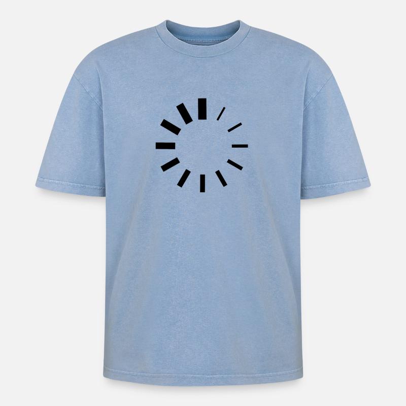Loading - Logo - Oversized Unisex Premium Acid-Washed T-Shirt - Blau Acid Wash