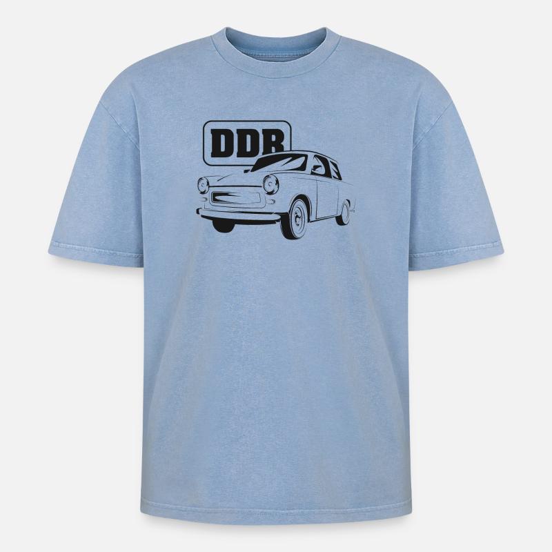  ddr republik nostalgie symbol oldtimer - Oversized Unisex Premium Acid-Washed T-Shirt - Blau Acid Wash