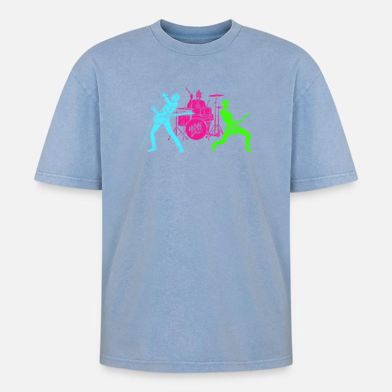Mobile Devz Band - band of Developers - Oversized Unisex Premium Acid-Washed T-Shirt - acid washed blue