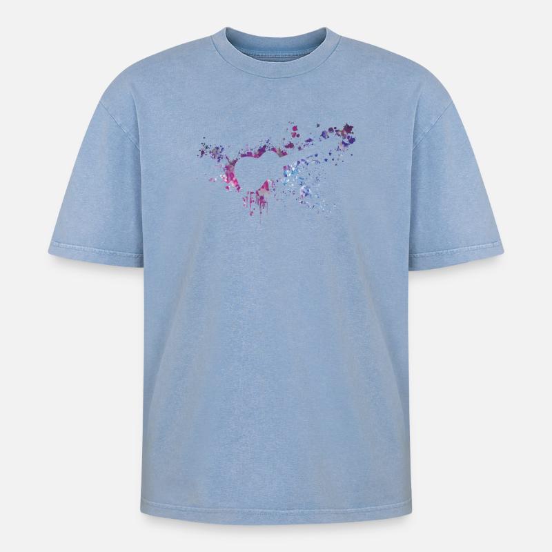 ukulele splash - Oversized Unisex Premium Acid-Washed T-Shirt - Blau Acid Wash