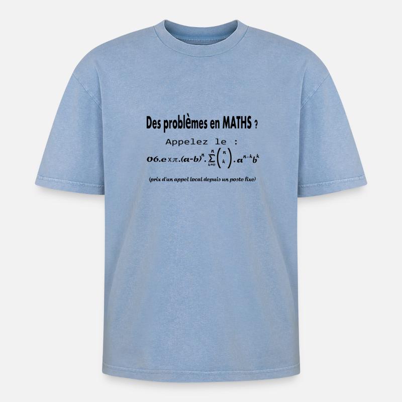 problème math - T-shirt Premium unisexe oversize acid-washed - bleu délavé acide