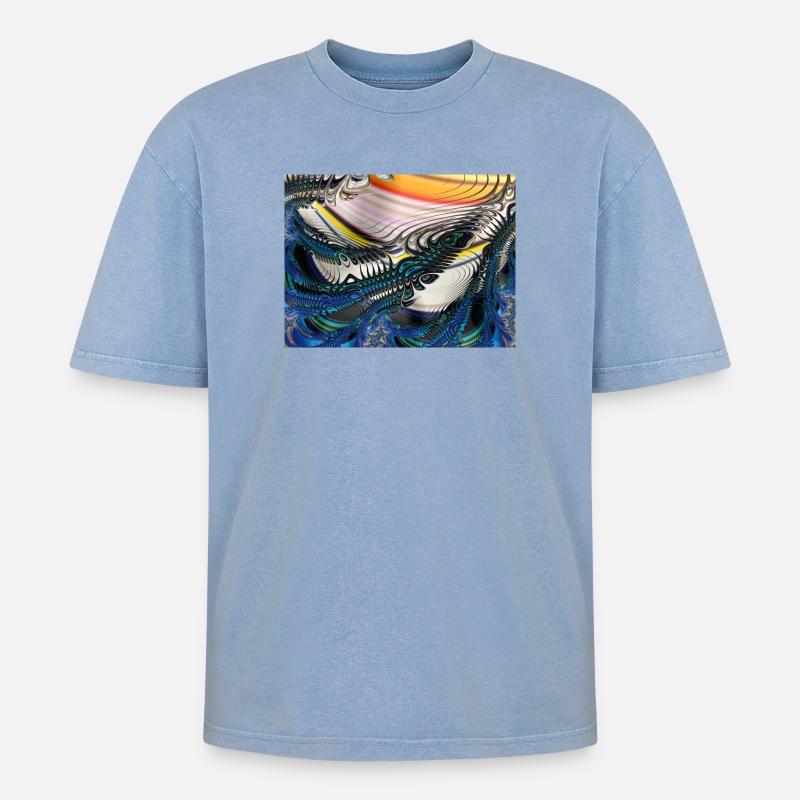 image - T-shirt Premium unisexe oversize acid-washed - bleu délavé acide