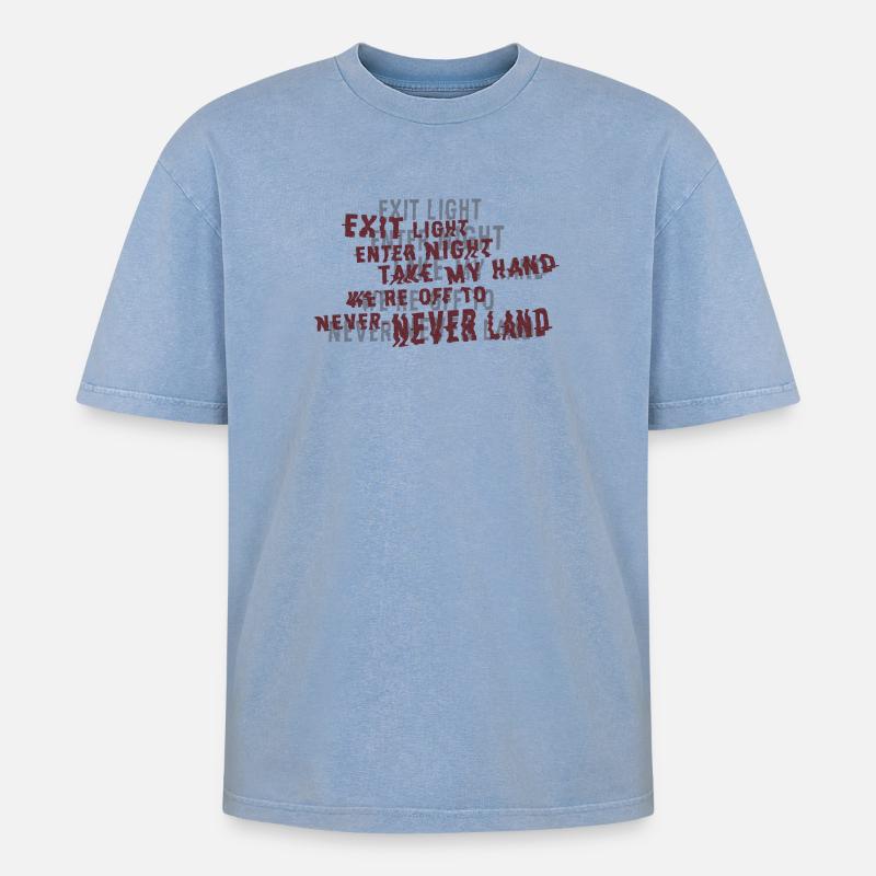 Sandman - Liedtexte - Oversized Unisex Premium Acid-Washed T-Shirt - Blau Acid Wash