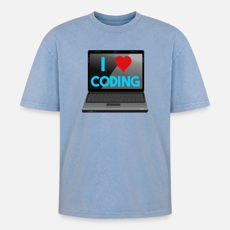 Programming, Programmer, Computer Scientist - Oversized Unisex Premium Acid-Washed T-Shirt - acid washed blue