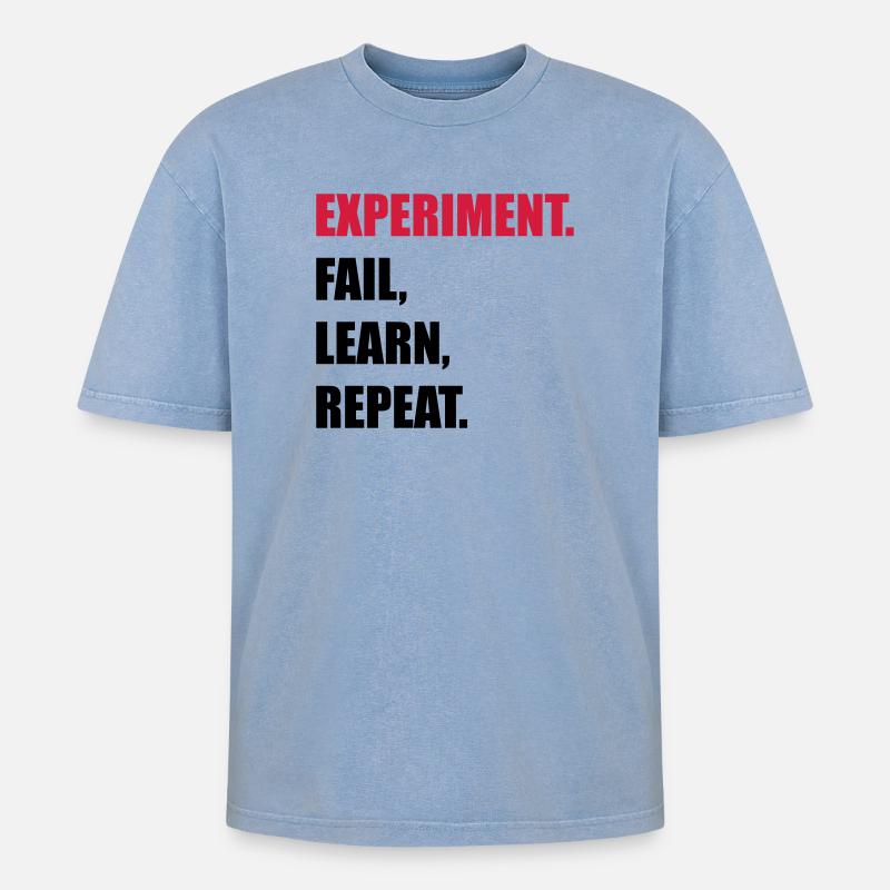 science - Oversized Unisex Premium Acid-Washed T-Shirt - Blau Acid Wash