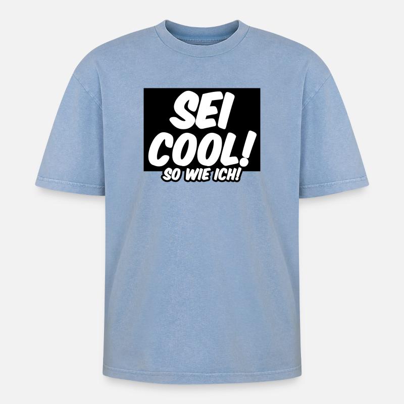 Cool Freunde Freundschaft Statement Sprüche - Oversized Unisex Premium Acid-Washed T-Shirt - Blau Acid Wash