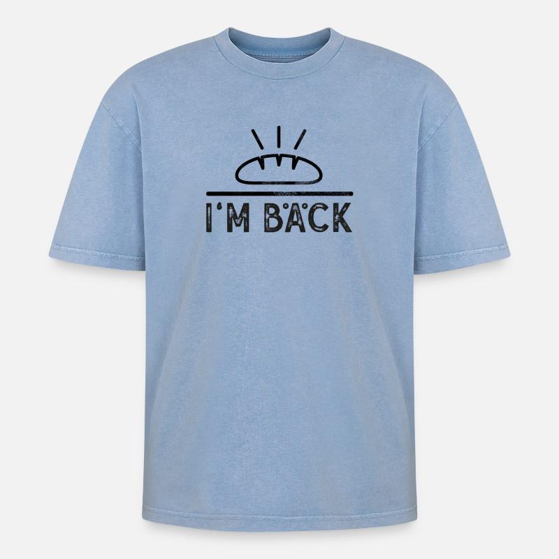 I'm bäck - Bäcker (2s) - Oversized Unisex Premium Acid-Washed T-Shirt - Blau Acid Wash