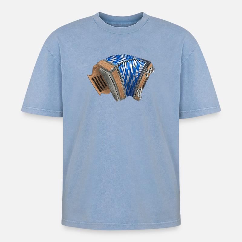Harmonica styrienne - Bavière | ZiachON ! - T-shirt Premium unisexe oversize acid-washed - bleu délavé acide