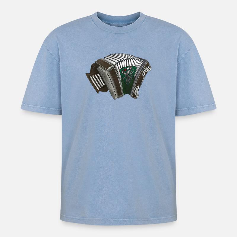 Harmonica styrienne - Styrie | ZiachON ! - T-shirt Premium unisexe oversize acid-washed - bleu délavé acide
