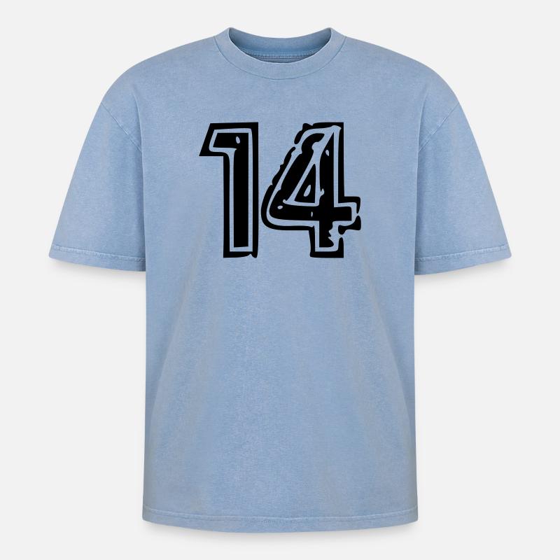 Johan - T-shirt Premium unisexe oversize acid-washed - bleu délavé acide