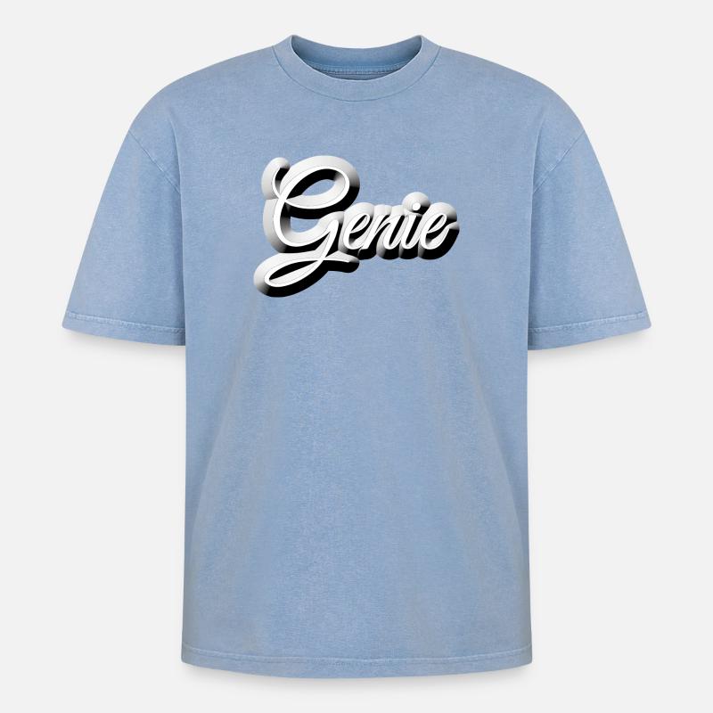 Nerd - GENIUS - T-shirt Premium unisexe oversize acid-washed - bleu délavé acide