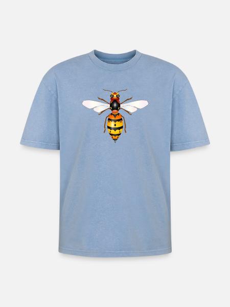 Dessin d’un frelon fascinant - T-shirt Premium unisexe oversize acid-washed - bleu délavé acide