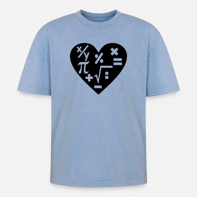 Math arithmetic - Oversized Unisex Premium Acid-Washed T-Shirt - acid washed blue