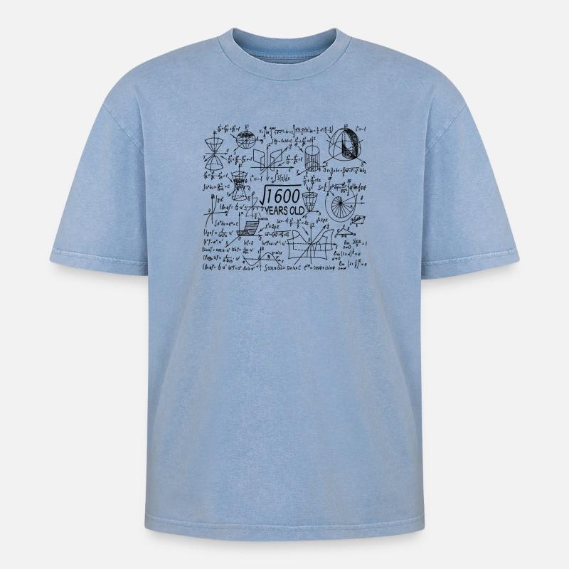 40 ans pour les profs de maths et les geeks en maths - T-shirt Premium unisexe oversize acid-washed - bleu délavé acide