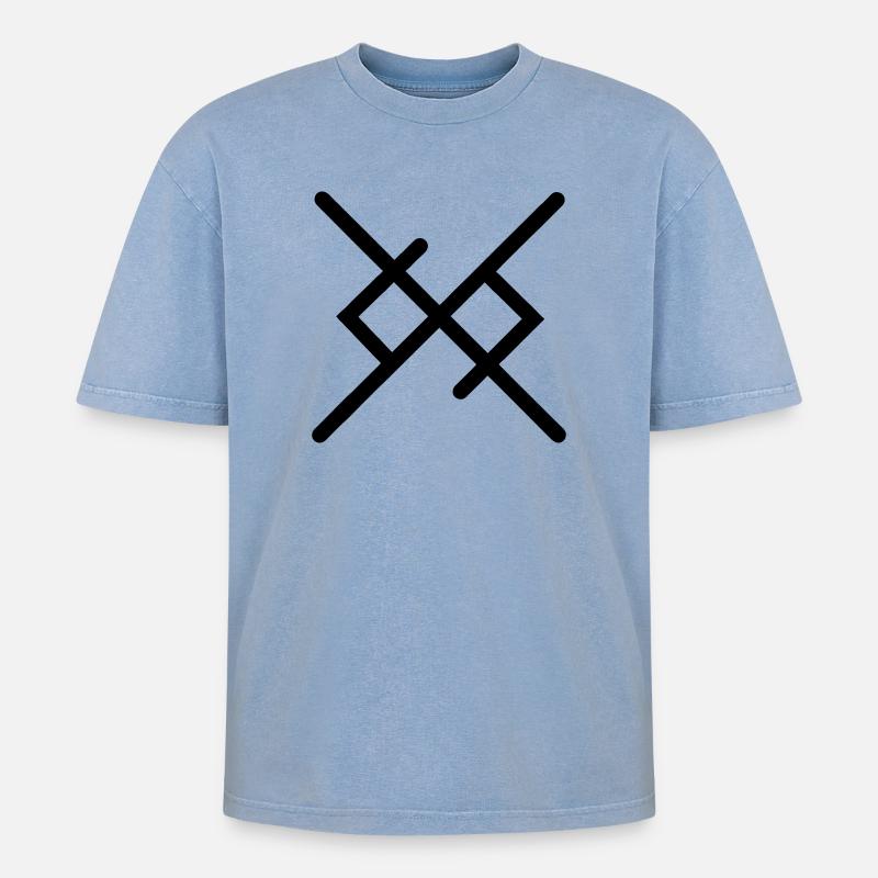 Ewige Liebe in Wikingerrunen - Oversized Unisex Premium Acid-Washed T-Shirt - Blau Acid Wash