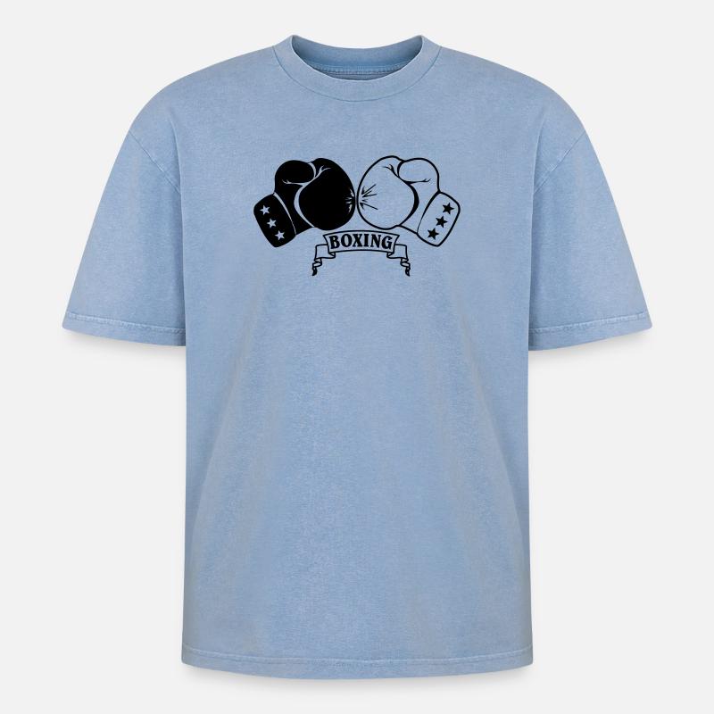 Gants de boxe - T-shirt Premium unisexe oversize acid-washed - bleu délavé acide