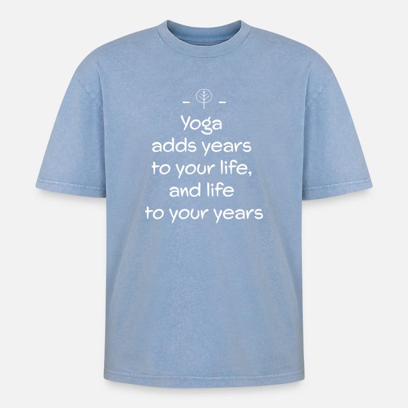 Yoga - Oversized Unisex Premium Acid-Washed T-Shirt - acid washed blue