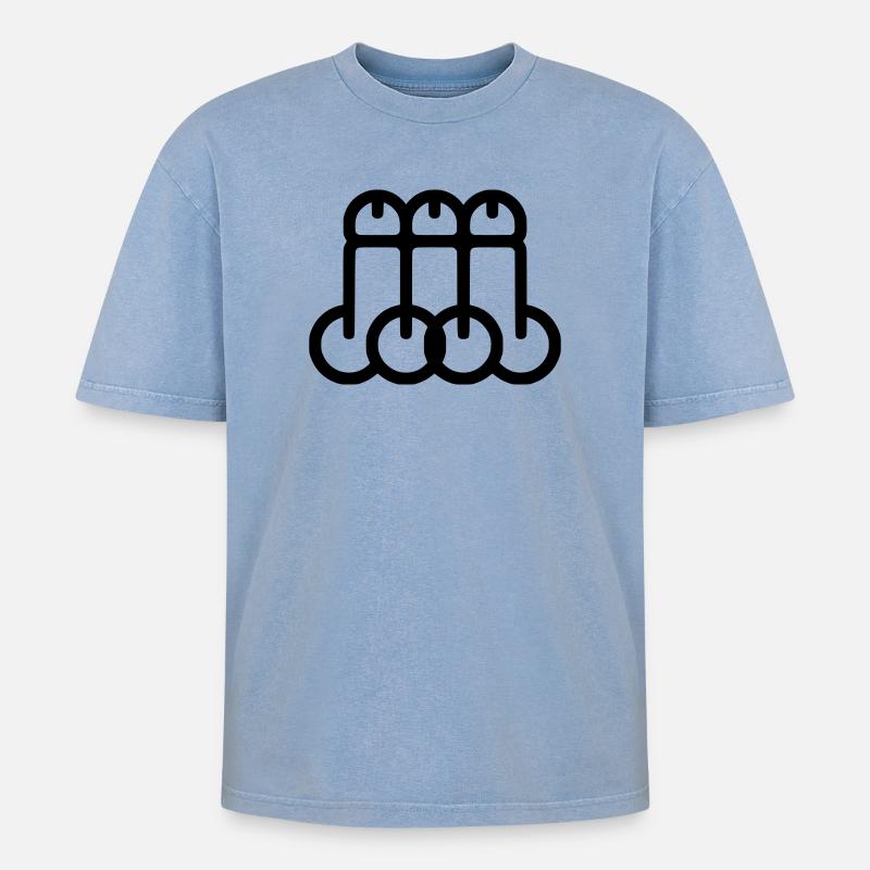 Dicks - T-shirt Premium unisexe oversize acid-washed - bleu délavé acide