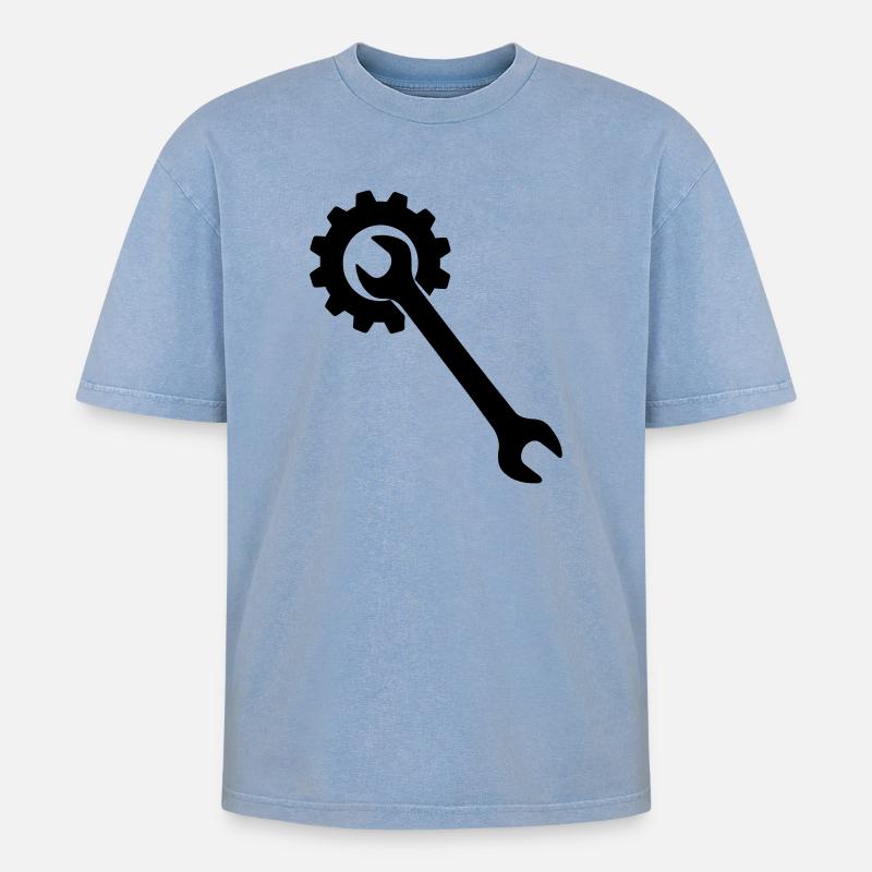 Outil de clé - T-shirt Premium unisexe oversize acid-washed - bleu délavé acide
